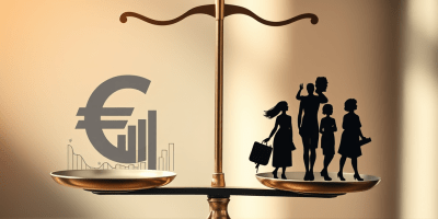 immagine che rappresenta visivamente la complessa relazione tra parametri economici e valori fondamentali all'interno dell'Unione Europea