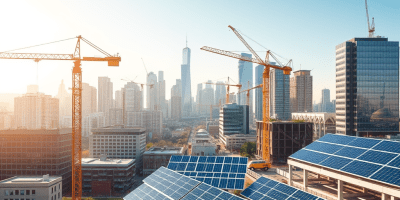 Visual simbolico del Fondo europeo per gli investimenti strategici (FEIS), con infrastrutture, energie rinnovabili e crescita economica come leve per rilanciare l’occupazione e la competitività dell’UE.