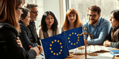 Immagine simbolica sull'accesso al diritto dell'UE