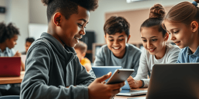 Immagine per un post di blog sull'adattamento dei programmi scolastici per includere competenze chiave, incentrato sulla "Competenza digitale"