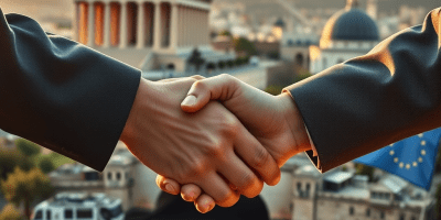 Immagine simbolica sulla solidarietà europea con la Grecia