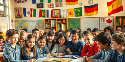 immagine che rappresenta il tema dell'insegnamento delle lingue straniere nelle scuole europee