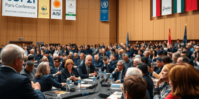 Foto della Conferenza delle parti (Cop 21) della Convenzione sui cambiamenti climatici, tenutasi a Parigi nel dicembre 2015