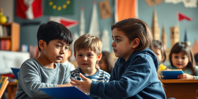 immagine che riassume il tema dell'"istruzione come mezzo per combattere il terrorismo e promuovere i valori di libertà e tolleranza all'interno dell'Unione Europea"