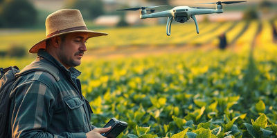 immagine raffigurante "Agricoltura intelligente", che sottolinea le pratiche agricole moderne, tra cui tecnologie avanzate, soluzioni innovative per le colture e sostenibilità ambientale