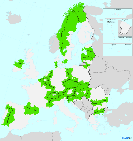 Regioni frontaliere terrestri interne dell’UE28 o confinanti con Stati membri dell’EFTA