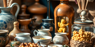 immagine raffigurante una raccolta di prodotti artigianali e industriali dell'Unione Europea, che rappresentano il concetto di indicazioni geografiche (IG)