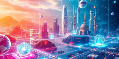 immagine che rappresenta il concetto di Web 4.0 e mondi virtuali come previsto nella strategia dell'Unione Europea