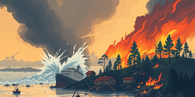 Mappa climatica europea con icone di rischio e protezione, visual simbolico della proposta EIOPA-BCE per colmare il divario assicurativo contro le catastrofi naturali.