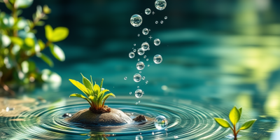 Acqua pura in primo piano, visual simbolico della strategia UE per la resilienza idrica e la gestione sostenibile delle risorse.